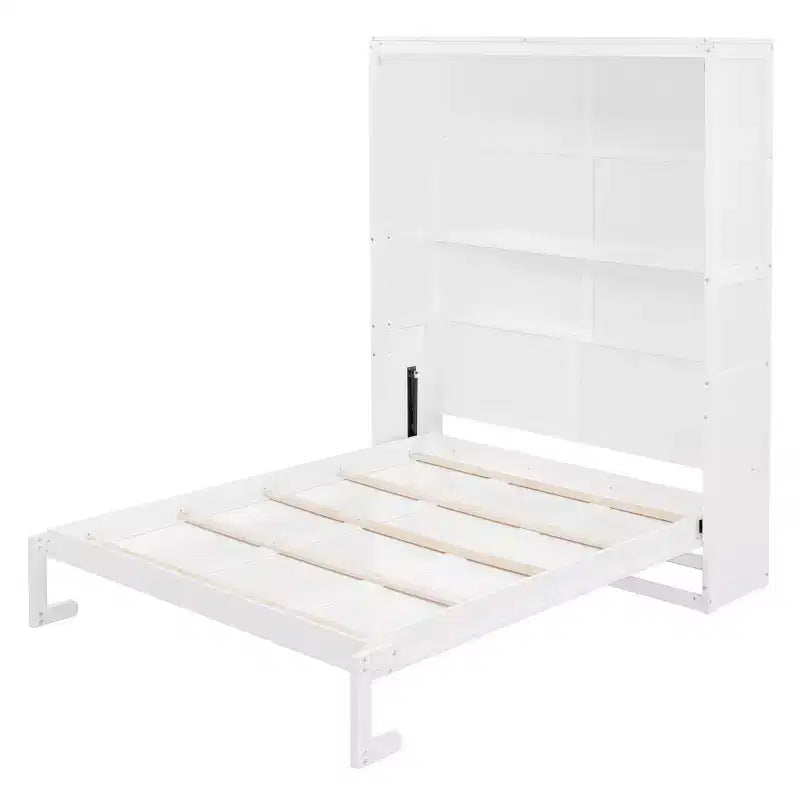 Letto a scomparsa Queen Size CLIHOME con mensole per risparmiare spazio