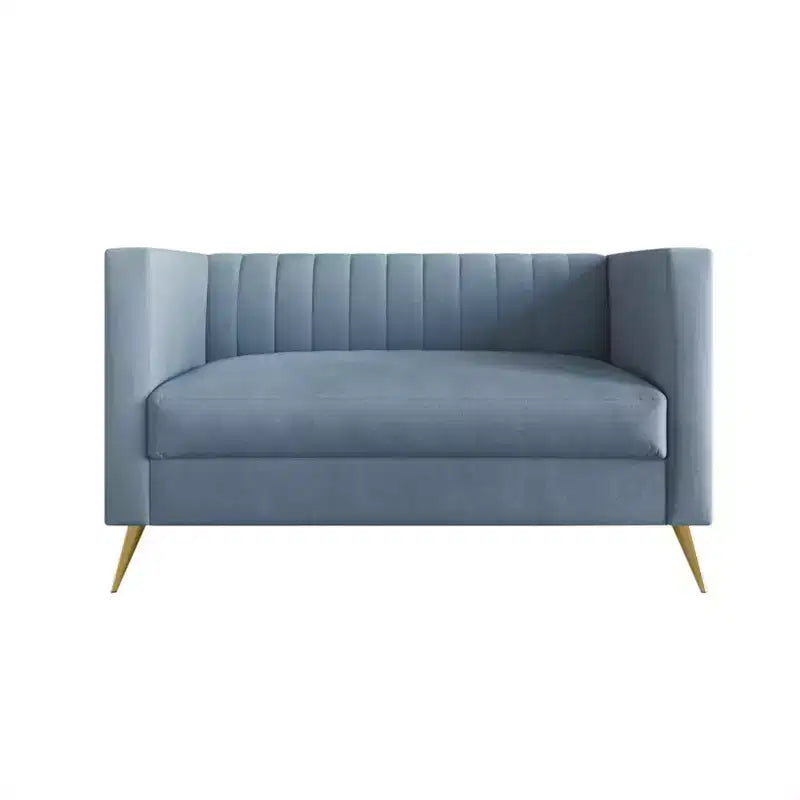 Divanetto in velluto Weiss Home Design con braccioli quadrati