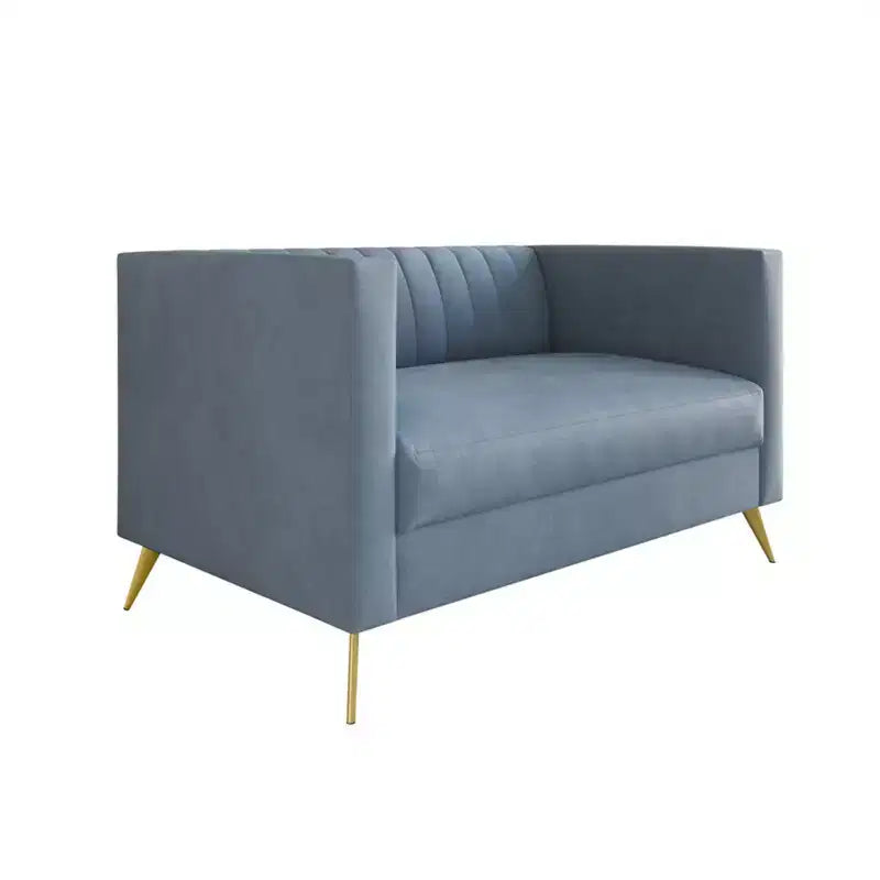 Divanetto in velluto Weiss Home Design con braccioli quadrati