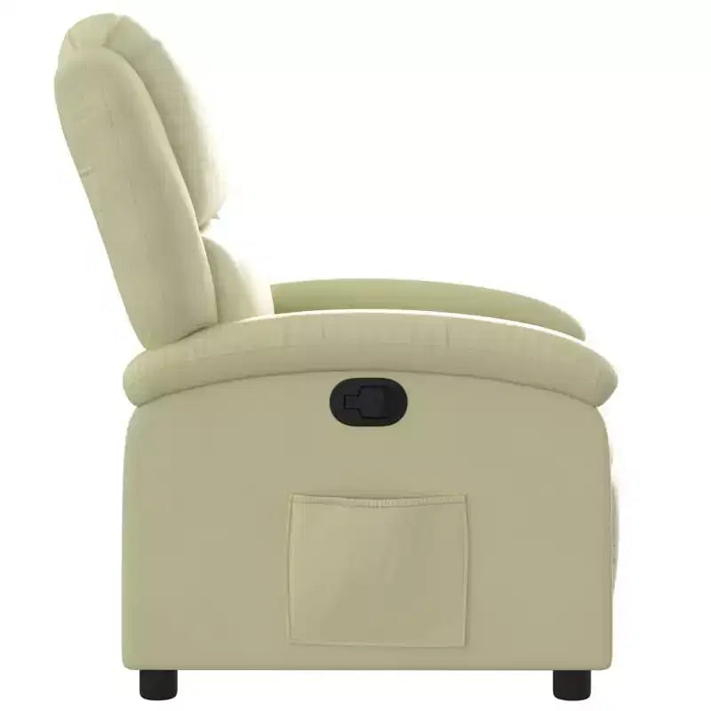 vidaXL Poltrona Reclinabile con Schienale Alto Divano Relax in Vera Pelle - Crema Reclinazione Manuale No Massaggio