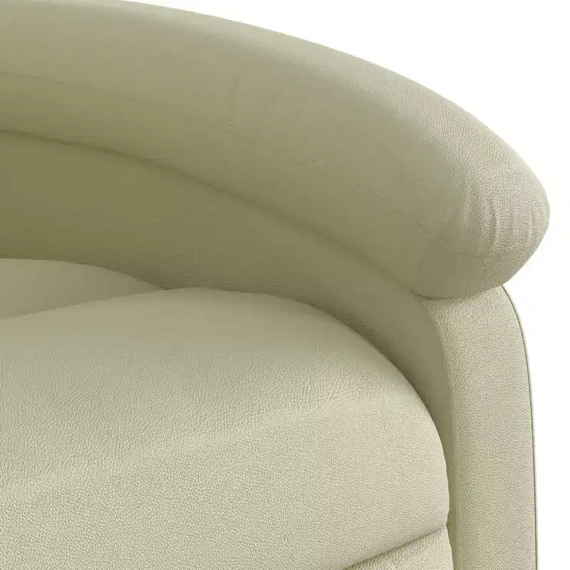 vidaXL Poltrona Reclinabile con Schienale Alto Divano Relax in Vera Pelle - Crema Reclinazione Manuale No Massaggio