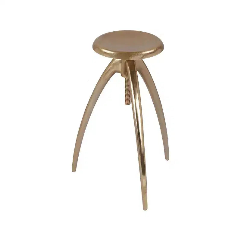 Gold Aluminum Adjustable Counter & Bar Stool – Backless Industrial Design