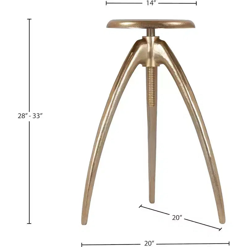 Gold Aluminum Adjustable Counter & Bar Stool – Backless Industrial Design