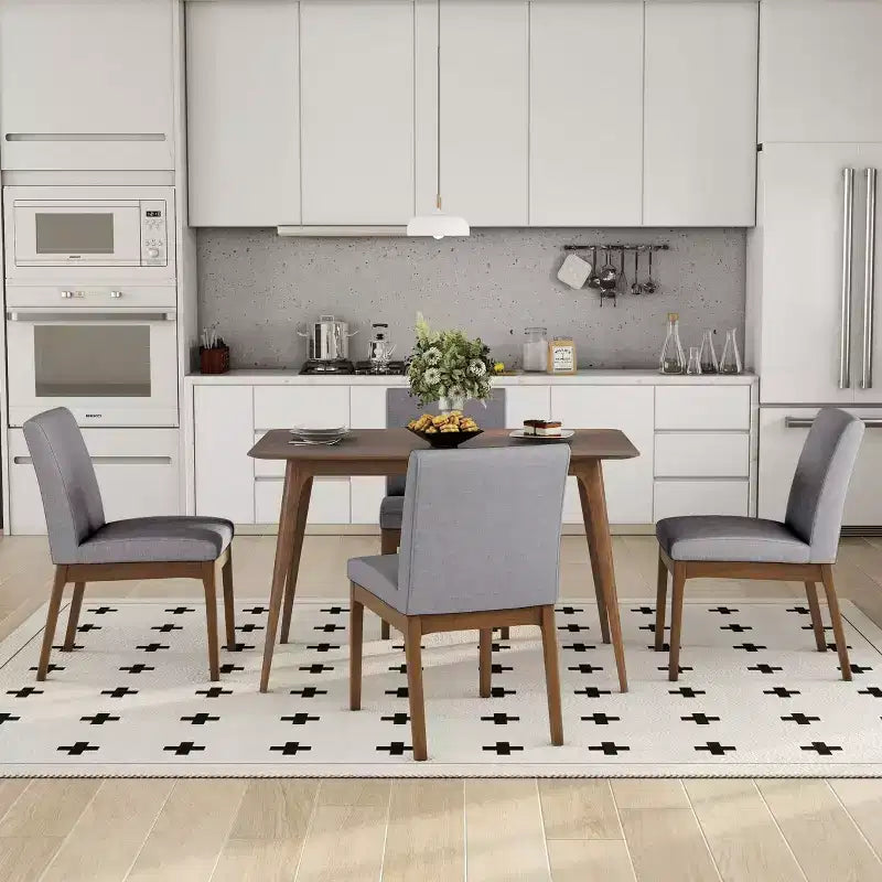 Set da pranzo Merax a 5 pezzi in stile moderno di metà secolo con 4 sedie imbottite