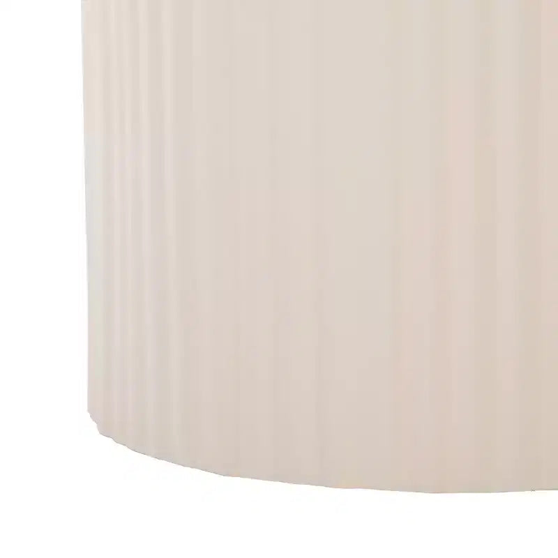 Large Beige Ceramic Side Table – Iron Base, Sculptural Accent Table