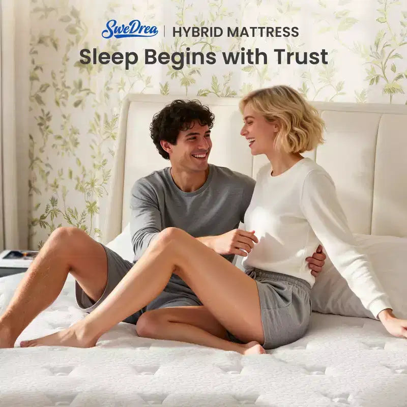 Swedrea Hybrid Mattress Medium Anti Static Cooling Gel Memory Foam Antisensitivity in White