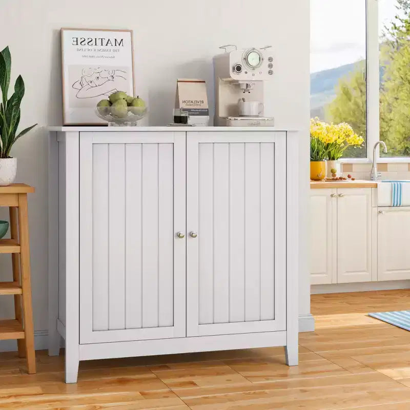 31.5" Mid-Century Modern Freestanding Storage Cabinet with Double Door