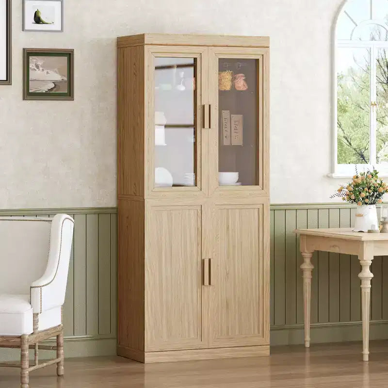 Freestanding Wood Pantry Cabinet with Shelves & Doors – Large Kitchen Storage