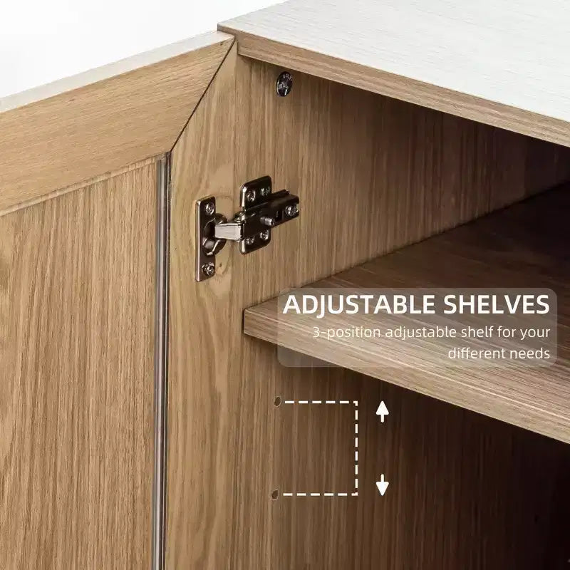 Freestanding Wood Pantry Cabinet with Shelves & Doors – Large Kitchen Storage