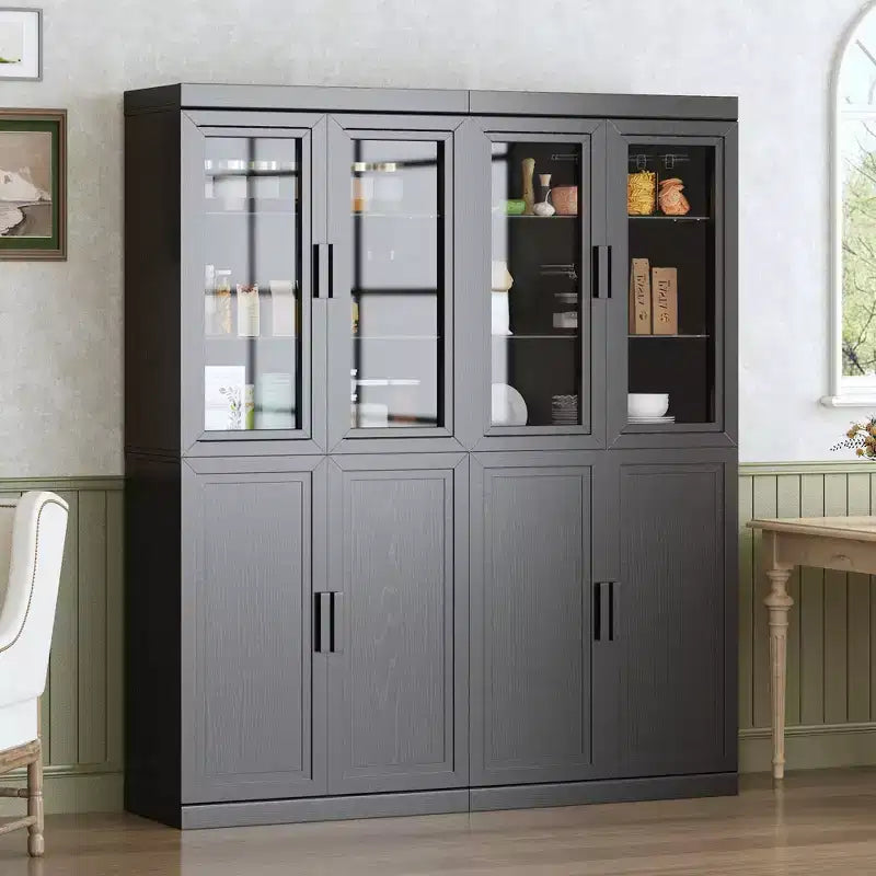 Freestanding Wood Pantry Cabinet with Shelves & Doors – Large Kitchen Storage