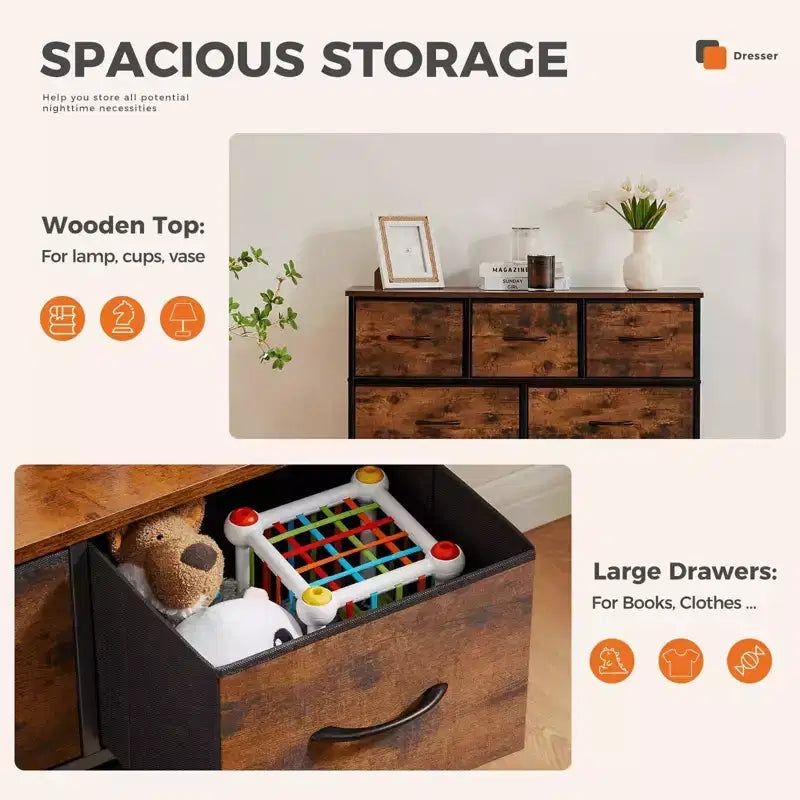 Cassettiera in tessuto MAYEERTY per riporre e organizzare, Cassettiera