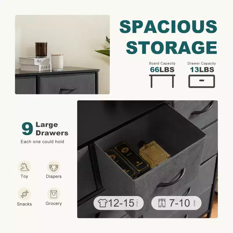 Cassettiera in tessuto MAYEERTY per riporre e organizzare, Cassettiera