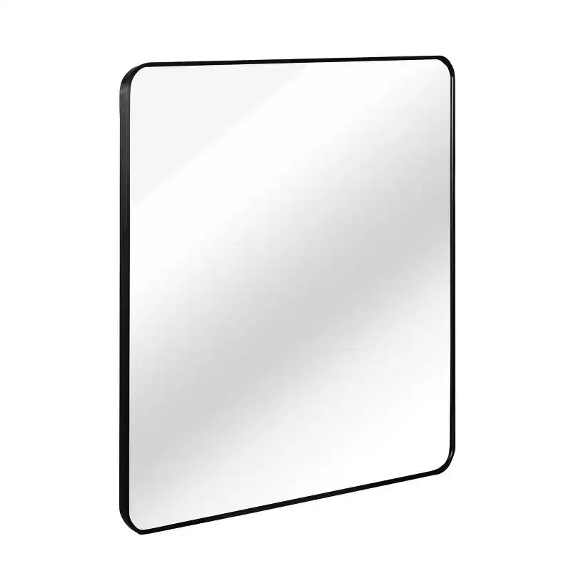 Specchio da parete quadrato da bagno con cornice in metallo nero - Elegante e resistente