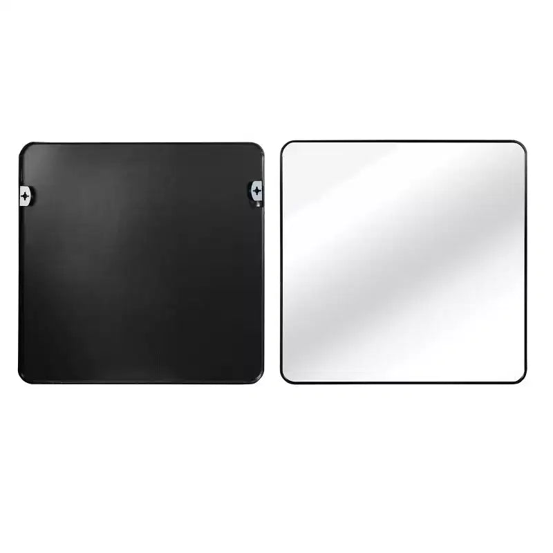Specchio da parete quadrato da bagno con cornice in metallo nero - Elegante e resistente