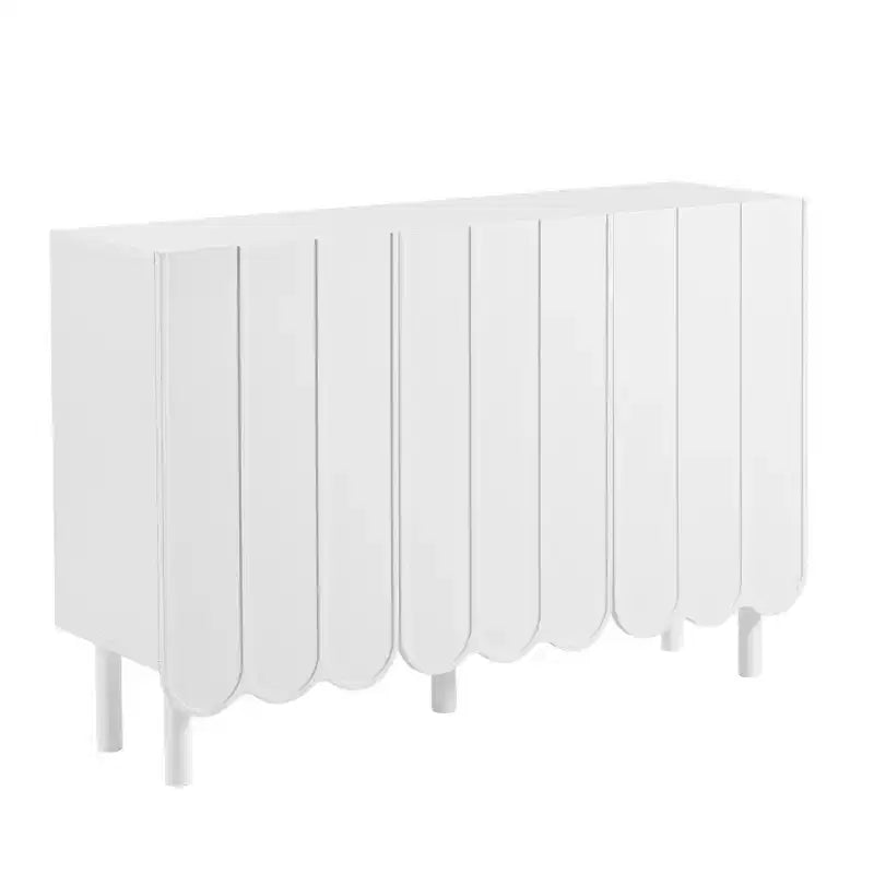 CLIHOME Mobile scarpiera minimalista, credenza buffet con ripiani regolabili, armadio contenitore grande con ante a onda