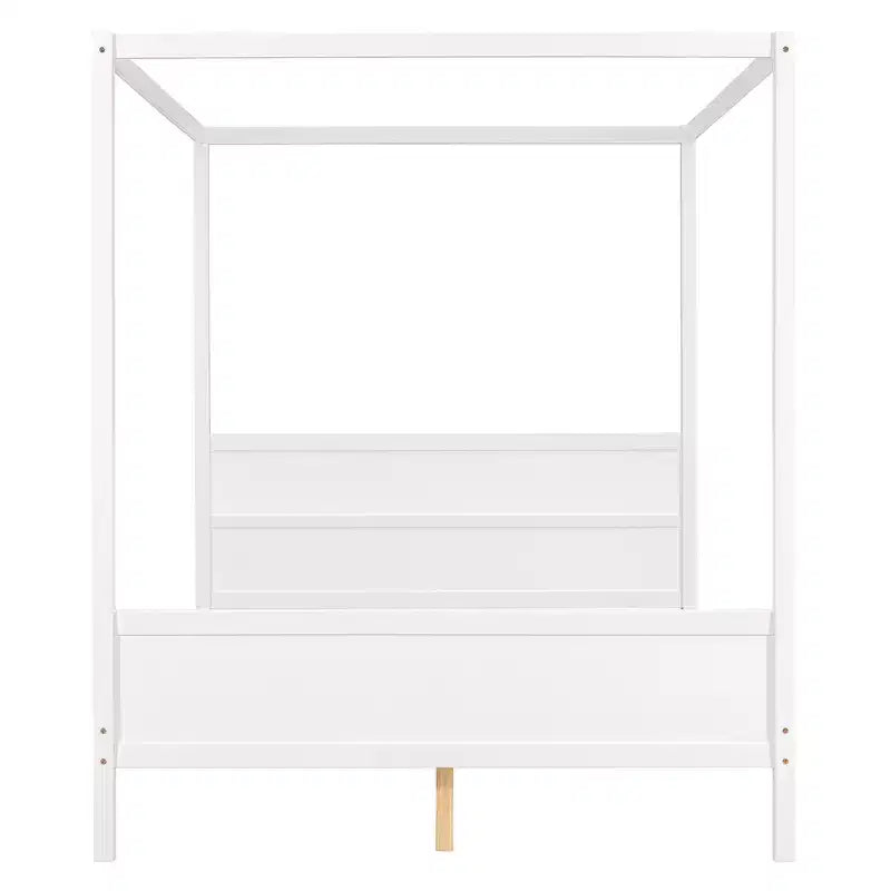 Letto a baldacchino Whisen Queen Size con testiera e pediera, contenitore sottorete e design adatto all'arredamento
