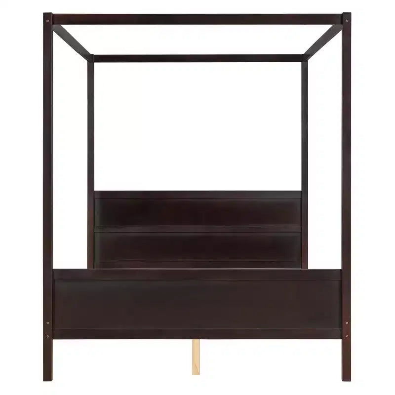 Letto a baldacchino Whisen Queen Size con testiera e pediera, contenitore sottorete e design adatto all'arredamento