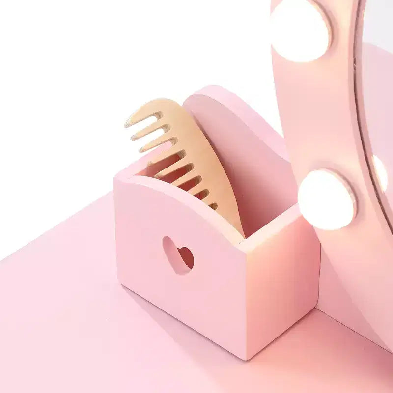 Princess Vanity Set for Girls with Light-Up Mirror, Makeup Table & Stool – Ages 3–9