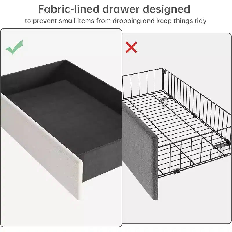 Queen Bed Frame with 4 Storage Drawers, Velvet Upholstered Platform Bed Frame, Wooden Slats Support, No Box Spring Needed, 1000lbs Support, Beige
