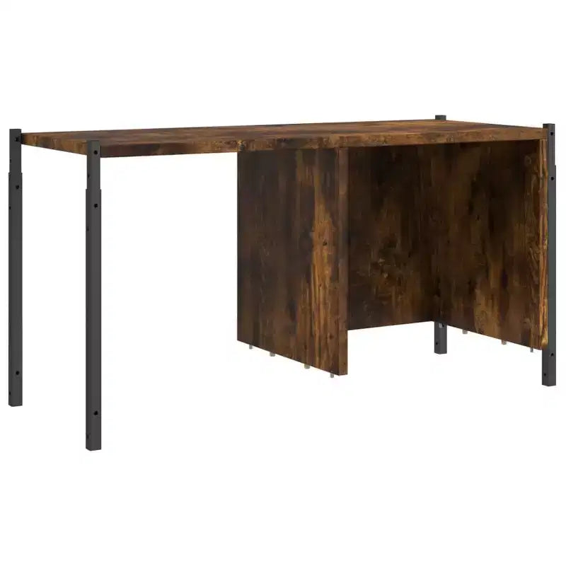 Smoked Oak Standing Bookcase with Steel Frame – 5 Shelves for Office & Living Room