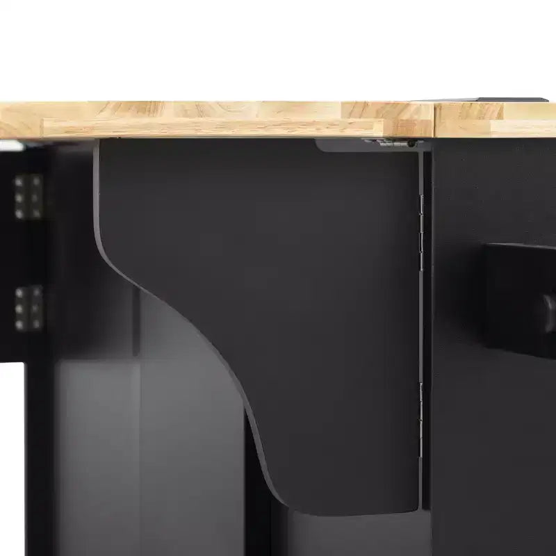 Whisen 59.3 Isola da Cucina, 2 Organizer Estraibili, Ribalta, Contenitore per Immondizia e Porta Spezie