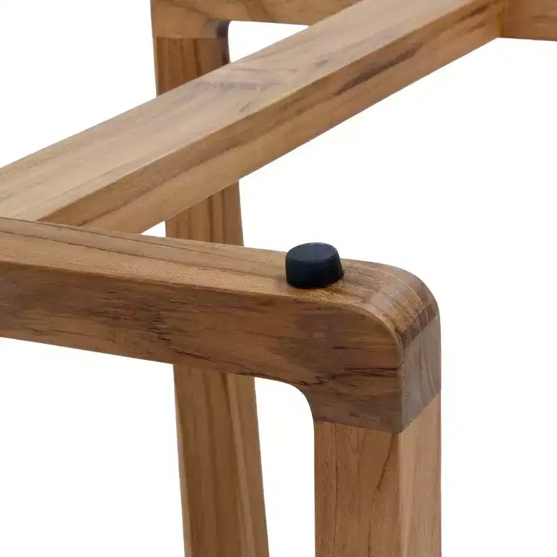Panca doccia Sunnydaze in legno massello di teak da 19 pollici con design curvo ergonomico