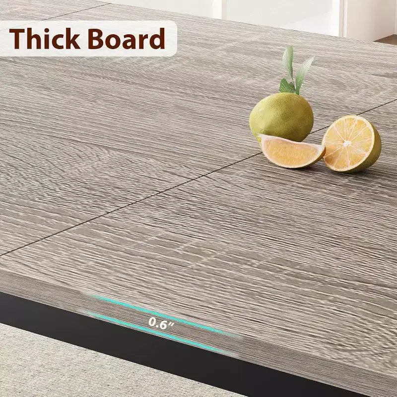 78.7" Industrial Dining Table for 6–8 People – Wood Top & Sturdy Metal Frame