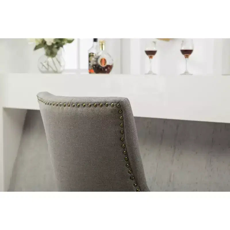 Wingback Dining Chairs Set of 2 – Button Tufted, Nailhead Trim, Solid Wood Frame