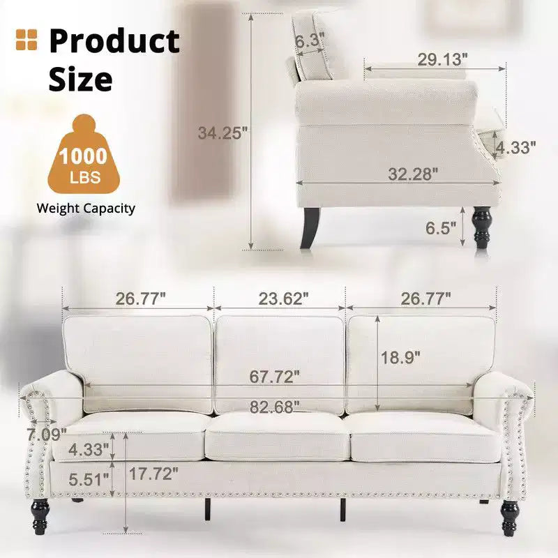 Karl Home | Divano a 3 posti largo 82,68 pollici
