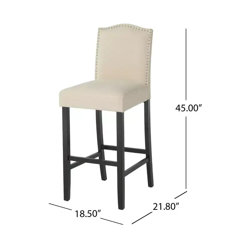 Sgabelli da bar imbottiti Christopher Knight Home Leona con finiture borchiate e schienale arcuato (set da 2)
