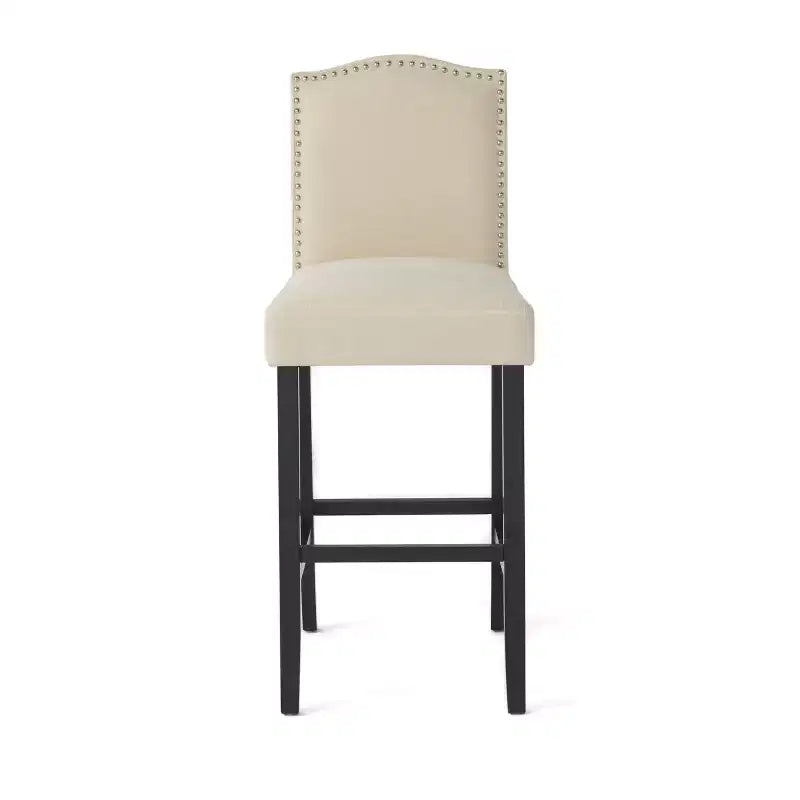 Sgabelli da bar imbottiti Christopher Knight Home Leona con finiture borchiate e schienale arcuato (set da 2)