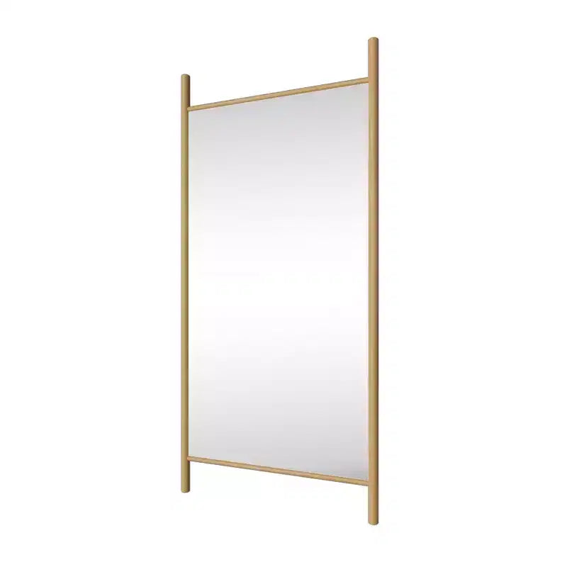 35"W x 73"H Ladder-Style Solid Wood Wall Mirror – Brown