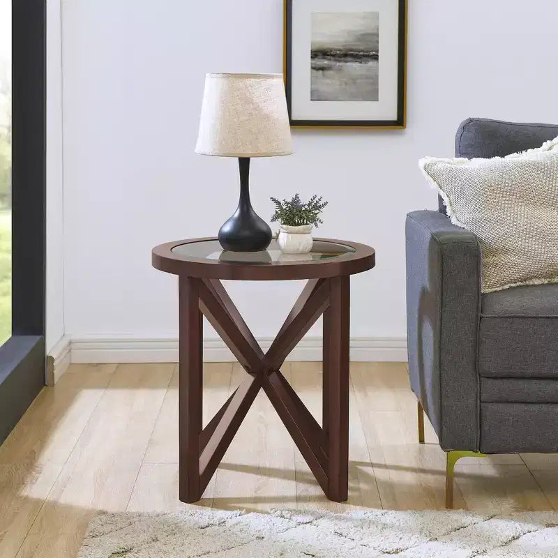 Glass Coffee Table End Table Cocktail Table Center Table Side Table Accent Table, Oval/Round - ModernLuxe