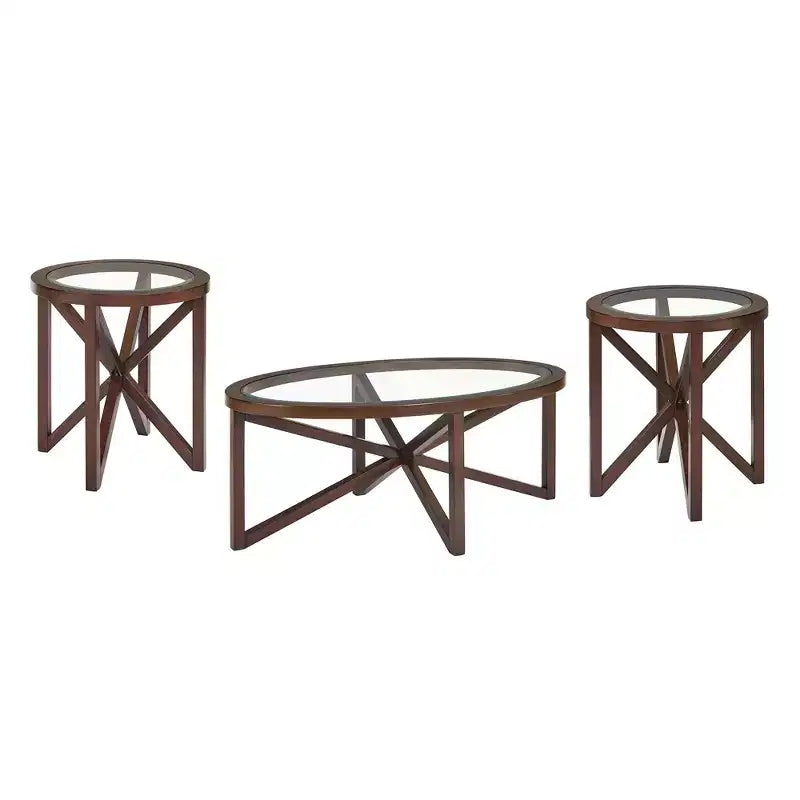 Glass Coffee Table End Table Cocktail Table Center Table Side Table Accent Table, Oval/Round - ModernLuxe