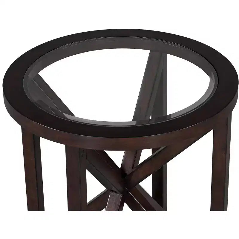 Glass Coffee Table End Table Cocktail Table Center Table Side Table Accent Table, Oval/Round - ModernLuxe