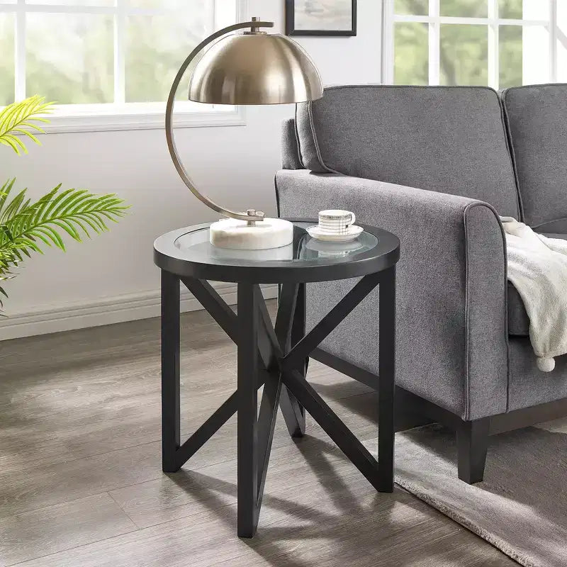 Glass Coffee Table End Table Cocktail Table Center Table Side Table Accent Table, Oval/Round - ModernLuxe