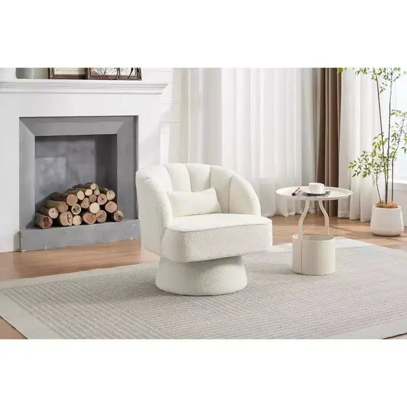Poltrona girevole Acekool 360 - Poltrona lounge in morbido velluto teddy