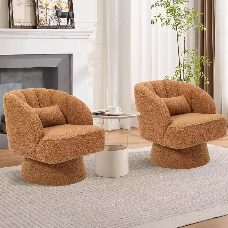 Poltrona girevole Acekool 360 - Poltrona lounge in morbido velluto teddy
