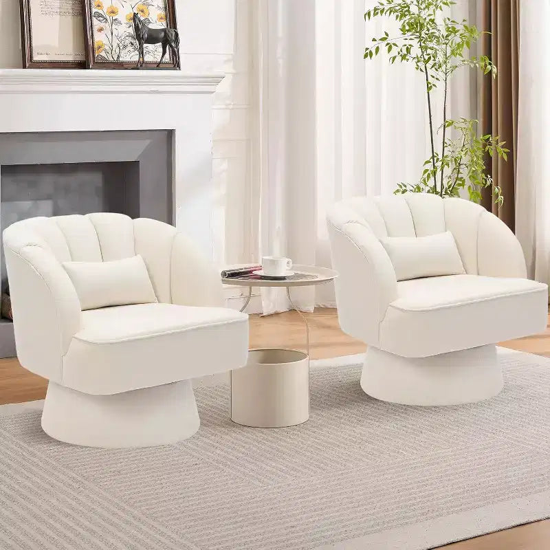 Poltrona girevole Acekool 360 - Poltrona lounge in morbido velluto teddy