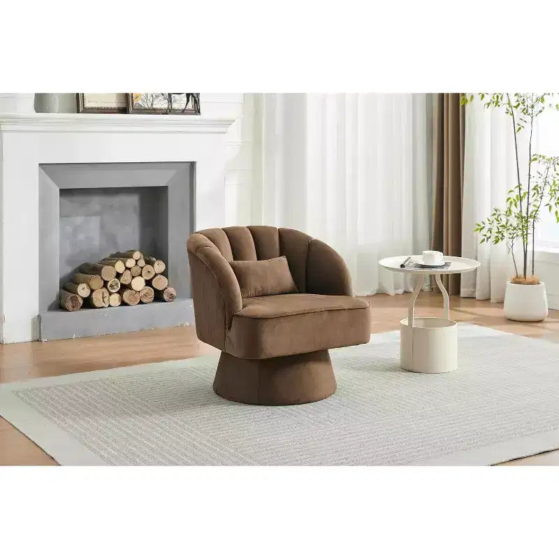 Poltrona girevole Acekool 360 - Poltrona lounge in morbido velluto teddy