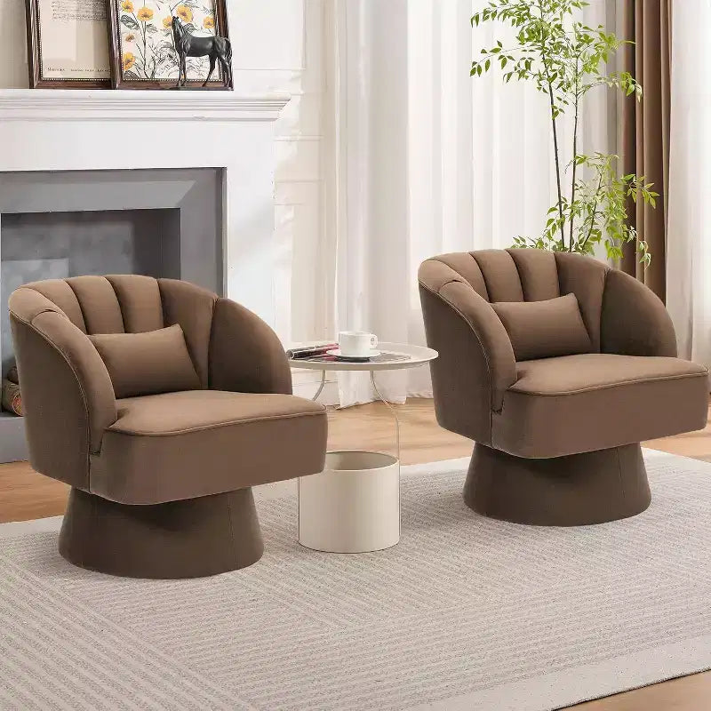Poltrona girevole Acekool 360 - Poltrona lounge in morbido velluto teddy