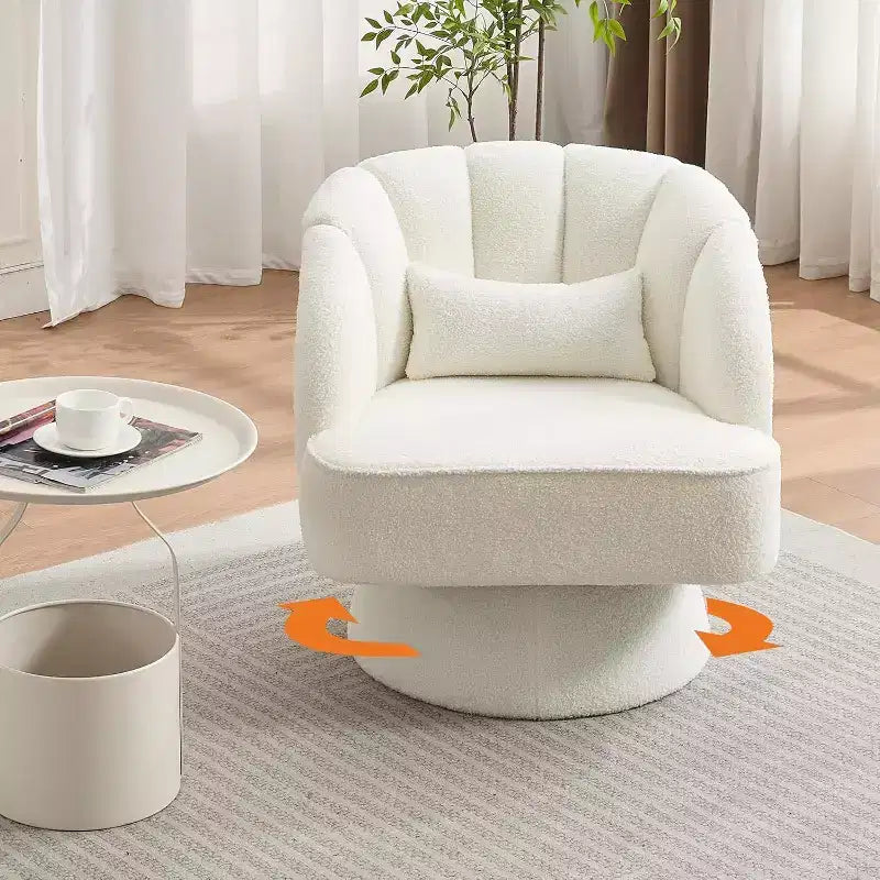 Poltrona girevole Acekool 360 - Poltrona lounge in morbido velluto teddy