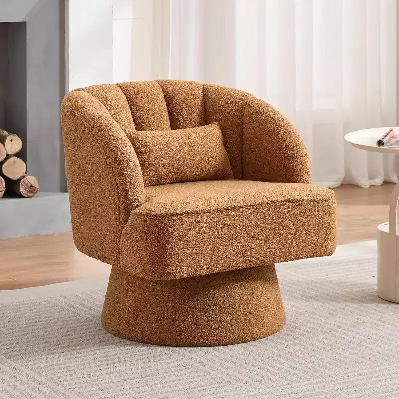 Poltrona girevole Acekool 360 - Poltrona lounge in morbido velluto teddy