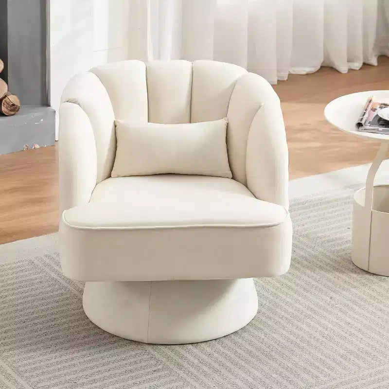 Poltrona girevole Acekool 360 - Poltrona lounge in morbido velluto teddy