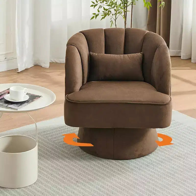 Poltrona girevole Acekool 360 - Poltrona lounge in morbido velluto teddy