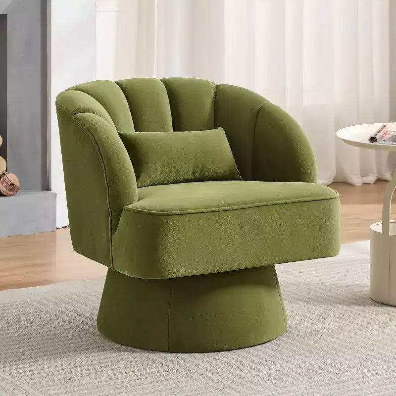 Poltrona girevole Acekool 360 - Poltrona lounge in morbido velluto teddy