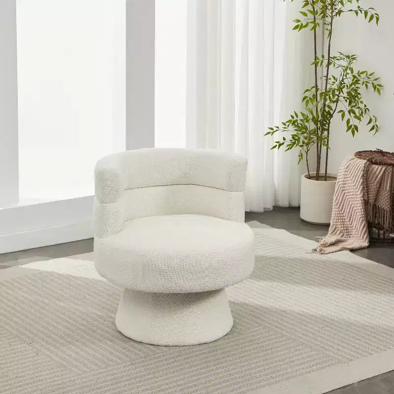 Contemporary 360° Swivel Boucle Upholstered Chair