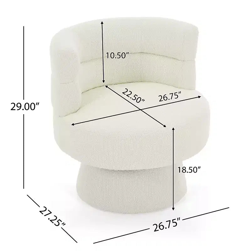 Contemporary 360° Swivel Boucle Upholstered Chair