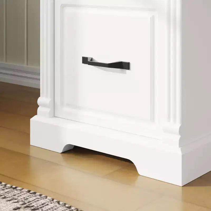Famapy Scrivania da ufficio per computer in legno bianco e marrone con cassetti - Workstation per ufficio domestico