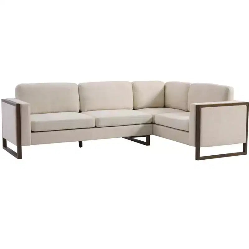 Christopher Knight Home Iansan Divano sezionale a L moderno a 5 posti rivestito in legno di gomma da 104"